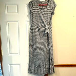 Gray/black white strip dress